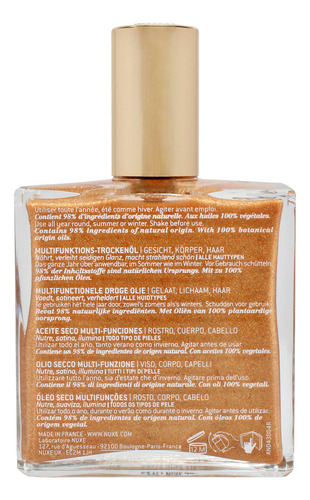 Aceite Seco Nuxe Huile Prodigieuse O Golden Shimm Multiusos