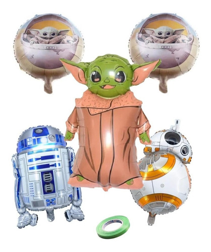 Globos Star Wars Yoda R2-d2 Y Bb-8