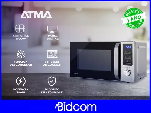 Atma - Microondas Grill Atma 17 L Acero Inoxidable Display Digital