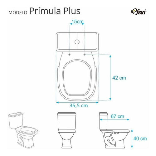 Assento Sanitário Poliéster Primula Plus Branco Para Fiori