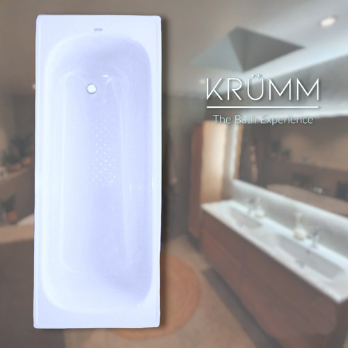 Bañera Krumm Chapa Enlozada 160x70 Blanco Antideslizante