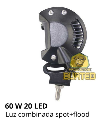 Imagen 2 de 9 de Par Faro Led Auxiliar 60w Spot Cree 20 Led