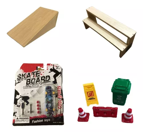 Skate De Dedo E Obstáculos Conjunto Para Fingerboard - Kit 1