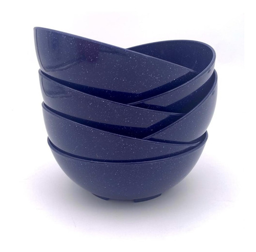 Platos Tazon Bowl Parece Peltre 17cm 6pz Plastico