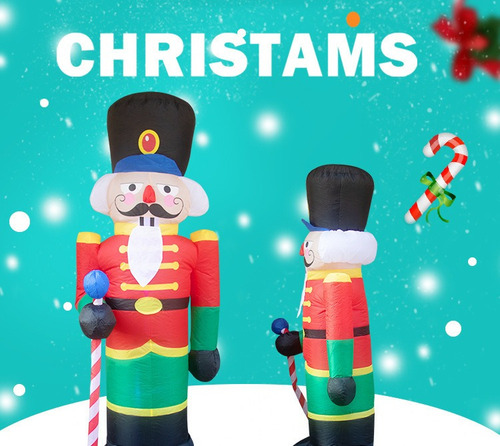 Papá Noel Inflable De 2,4 M, Estilo Soldado De 2022
