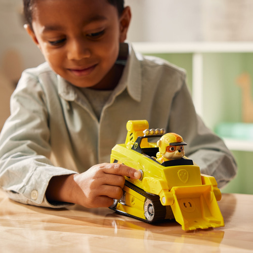 Paw Patrol Jungle Pups Vehículo Rion De Rubble Con Figura Amarillo