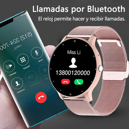 Reloj Inteligente Mujere Hombre Deportivo Llamada Bluetooth