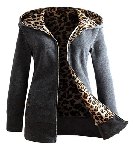 Chaqueta E Cálida De Imitación Para Mujer, De Leopardo, Mang