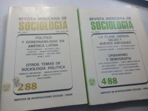 Revista Mexicana De Sociología 1988 Dos Ejemplares