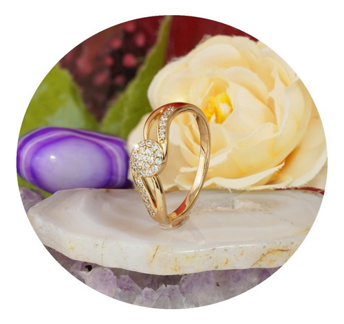 Anillos Brillante Oro 24k Regalos Ideal Para Mujeres Novias