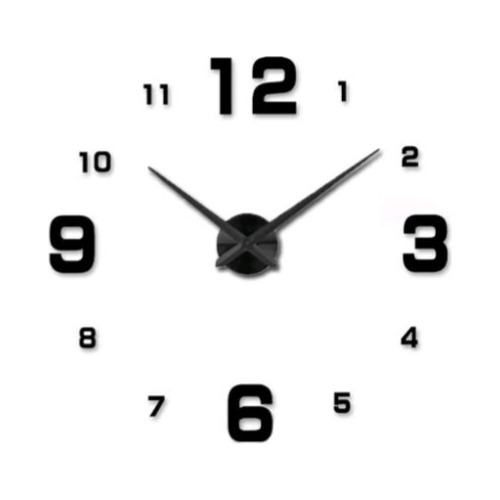 Reloj De Pared 3d  Negro Grande Diseño Moderno