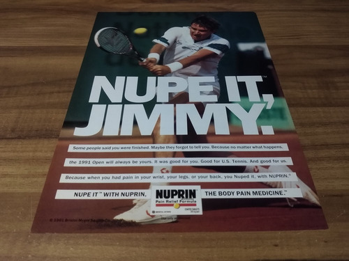(pg246) Jimmy Connors * Publicidad Clipping Nuprin (Usado)