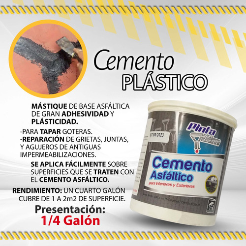 Cemento Plastico Pintaquim Tapa Gotera 1/4 Galon / 09101