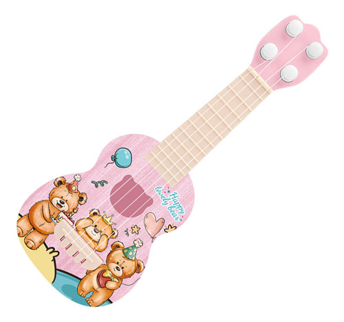 Miniguitarra De 4 Cuerdas Para Niños Pequeños, Ukelele, Dibu