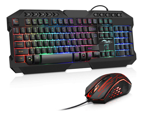 Bakth Combo De Teclado Y Mouse Para Juegos Con Retroiluminac