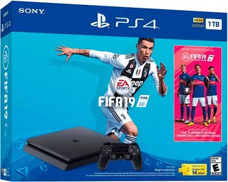 Sony PlayStation 4 Slim CUH-22 1TB FIFA 19 Bundle cor preto onyx