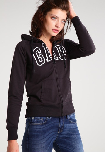 Sudadera Gap Nueva Negro Mujer Cierre Talla S | Mercado Libre