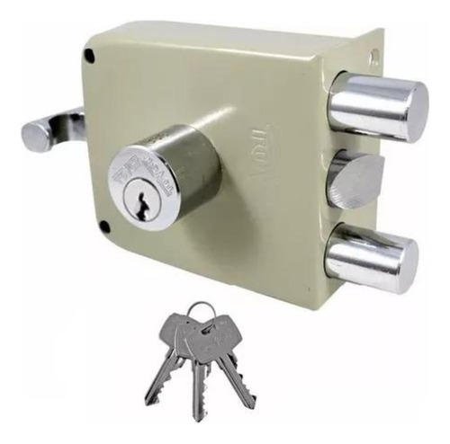Cerradura Sobreponer Tover L-5pr Revertida Pintada Gris