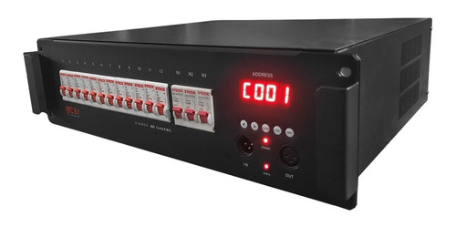 Rack Dimmer Digital 12 Canais Dmx 48.000w ' Cbi Iluminação
