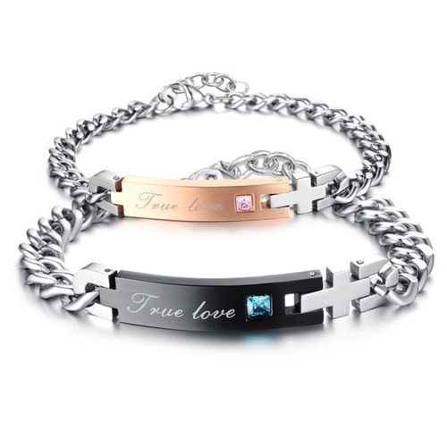 Pulseras En Acero True Love Para Parejas Y Enamorados