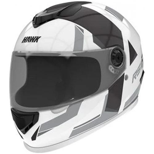 Casco Integral Hawk Rs1f Blanco Negro Bagattini Motos Pro