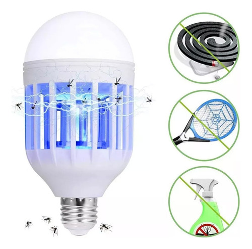 2 Piezas Foco Led Mata Mosquitos Insectos Lampara Repelente