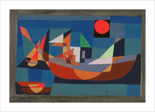 Lamina Fine Art Barcos En Reposo Klee 83x60 Myc Arte 