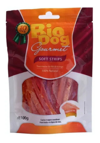 Biscoito Bio Dog Para Cães Gourmet Soft Strips - 100g