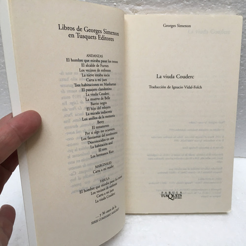 Georges Simenon, La Viuda Couderc (Usado)