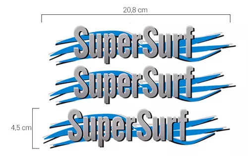 3 Adesivos Saveiro Super Surf Cinza