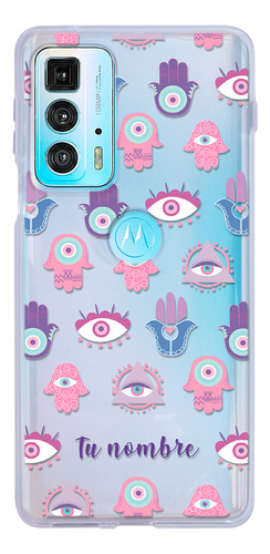 Funda Para Motorola Ojo Turco Mano Fátima Hamsa Con Nombre