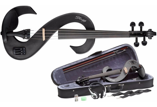 Stagg Evn 4/4 Violin Electrico Inc. Auricular Y Estuche Color Negro