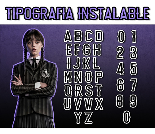 Tipografía Instalable Merlina Addams Wednesday