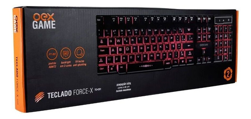 Teclado Gamer Force-x Oex Tc201 Backlight Usb Anti Ghosting