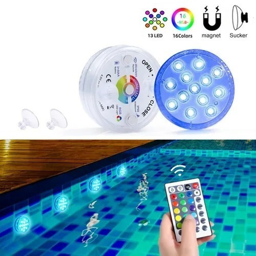 Imagen 4 de 7 de Luz Para Piscina Impermeable Sumergible Fiesta Color Set 5u.