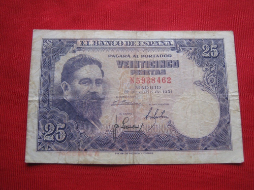 España 25 Pesetas 1954 Albéniz