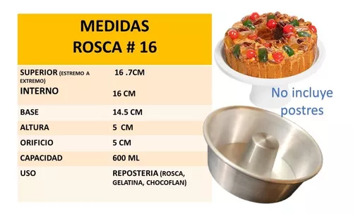 Moldes Mini Rosca, Choco Flan, Gelatina 16 Cm Repostería