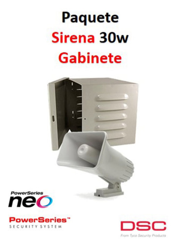 Paquete Sirena Exterior 30w Con Gabinete