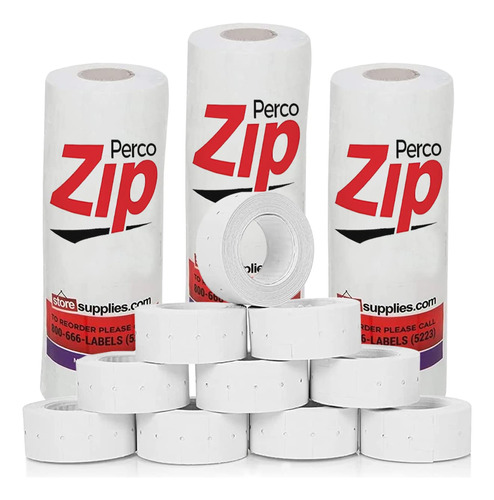 Etiquetas Blancas Perco Zip - 15,000 Marcadoras De Precio En