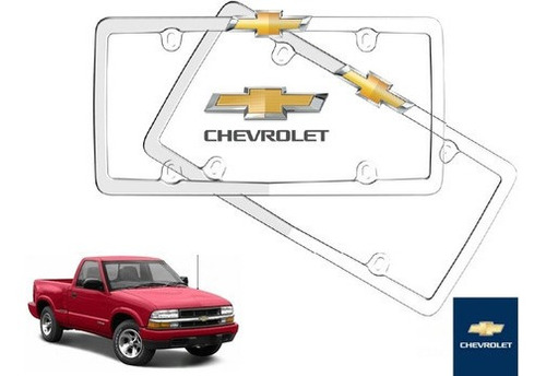 Par Porta Placas Chevrolet Pickup S10 2003 Original