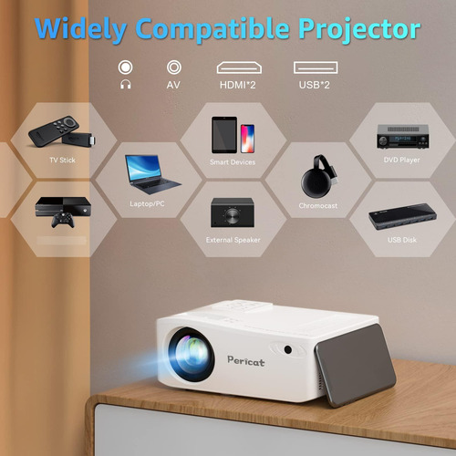 Proyector Wifi Bluetooth Nativo 1080p Cine Al Aire Libre 350 Blanco5