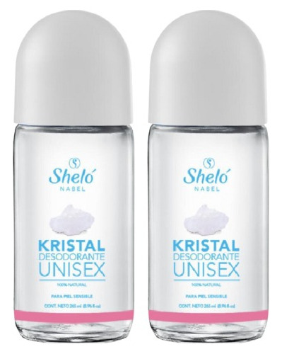 2 Roll-on Kristal Desodorante Unisex Shelo (aroma A Elegir)