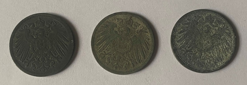 Alemania, 10 Pfennig, 3 Mon 1917 18 19,  162/2m