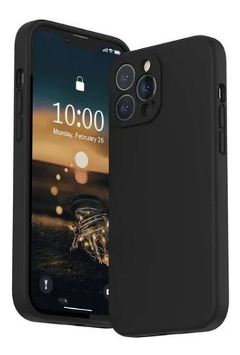 Carcasa Silicona (para Los Modelos De iPhone) Color Negra iPhone 12 Pro Max (3 Cámaras)