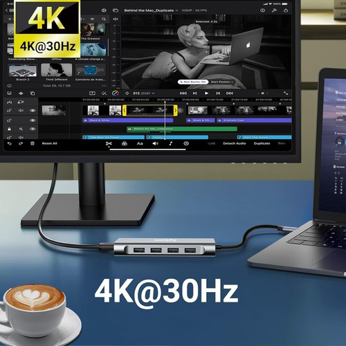 Hub Usb C 11 En 1 Con Hdmi 4k, Usb 3.0, 100 Wpd, Vga, Tarjet