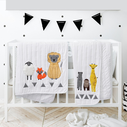 Cubrecama Quilt Palette Friends Aplique Bordado Cuna Cuotas