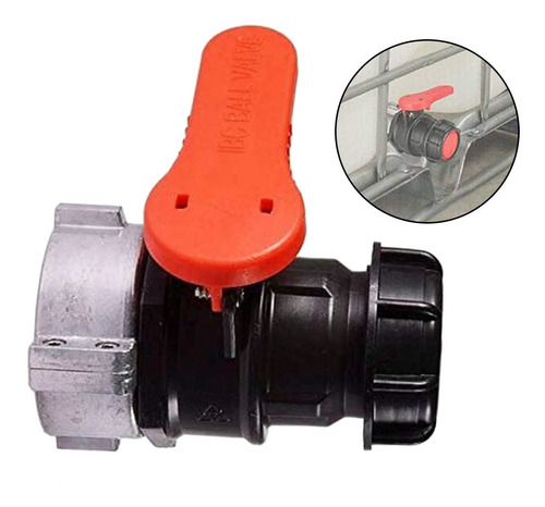 1000l Ibc Tanque Válvula De Bola Adaptador Reemplazo Rojo