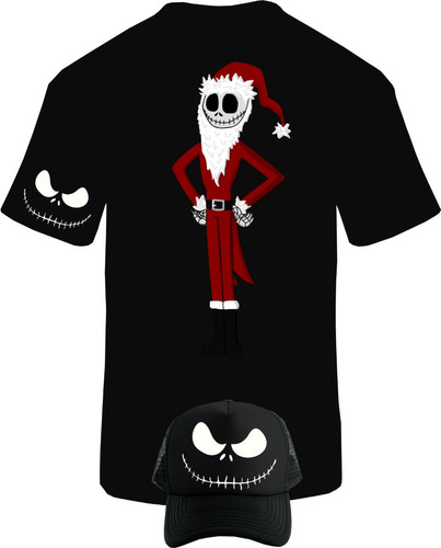 Camiseta Manga Cort Jack Skellington Navidad Obsequio Gorra 