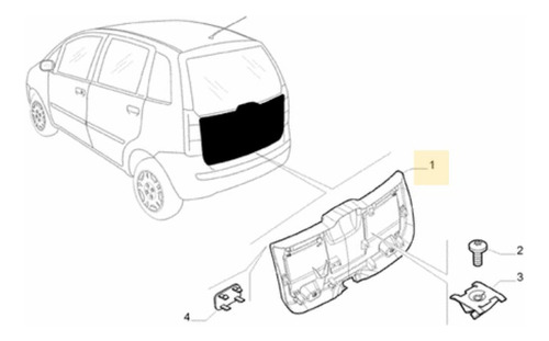 Panel Interior Porton Trasero Fiat Idea Linea Nueva Original