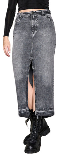 Pollera Falda De Mujer Con Abertura Delantera Cenitho Jeans